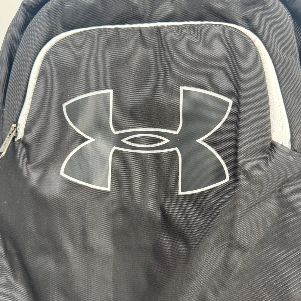 Under Armour Storm 1 Scrimmage Backpack Black White Outline EUC School Gym